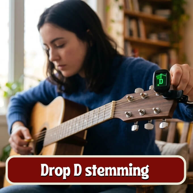 Drop D stemming på gitar